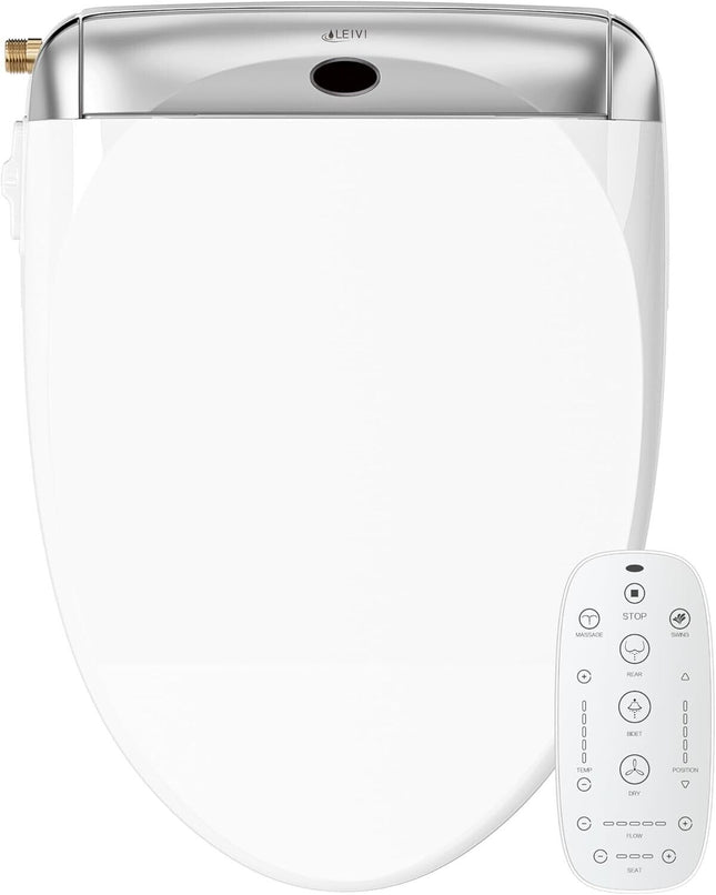 LEIVI Smart Bidet Toilet Seat with Wireless Remote Round White