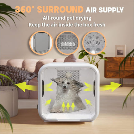 Automatic Pet Dryer Box Cats Small Dogs Size 71L  Quiet Petjc PVEVTV