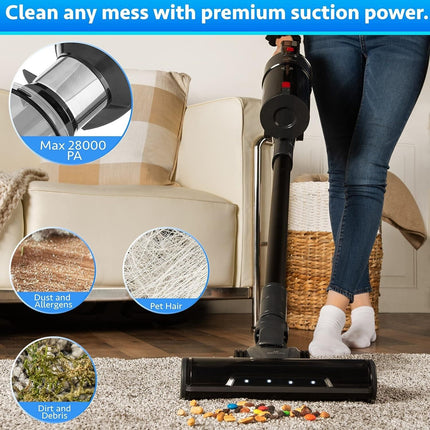 BRITECH Cordless Lightweight Stick Vacuum Cleaner 500W Motor 40min LED Display