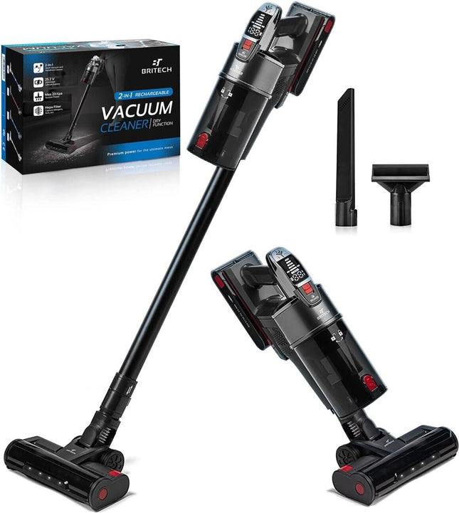 BRITECH Cordless Lightweight Stick Vacuum Cleaner 500W Motor 40min LED Display